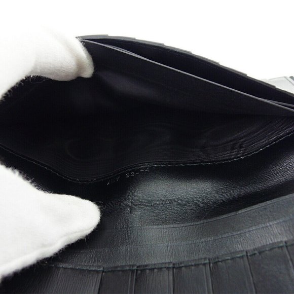 SALVATORE FERRAGAMO Long billing Ganchini Pattern Leather Authentic USED - Picture 10 of 11